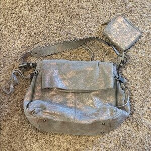 Aimee Kestenberg Shimmering Gray Shoulder Bag